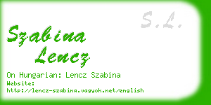 szabina lencz business card
